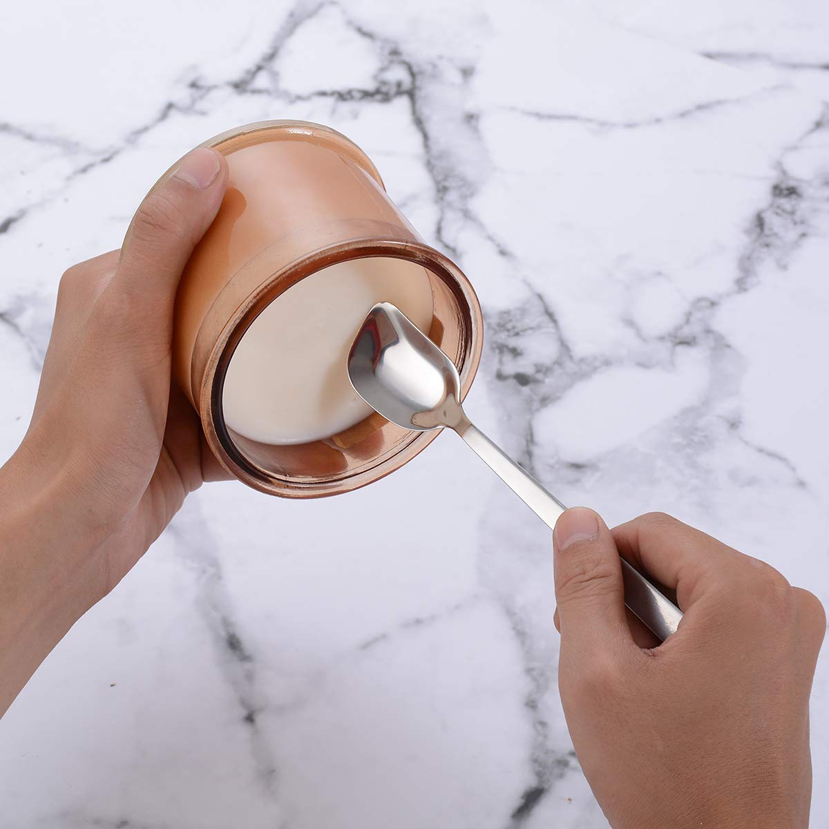 Gogeili Yogurt Spoon, Stainless Steel Gelato/Ice Cream Spoon, Fruit Spoon, Dessert Spoon, 6.4-Inch, Set Of 6